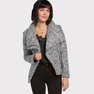 Blank NYC Knit Moto Jacket – Gray & Black Small#09